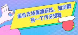 闲鱼无货源新玩法，如何做到一个月变现5W【揭秘】-沐风资源库