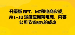 升级版 GPT、MJ和电商实战，从1~10 深度应用帮电商、内容公司节省60%的成本-沐风资源库