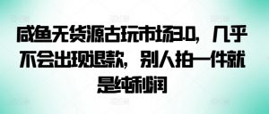 咸鱼无货源古玩市场3.0，几乎不会出现退款，别人拍一件就是纯利润【揭秘】-沐风资源库
