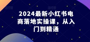 2024最新小红书电商落地实操课，从入门到精通-沐风资源库