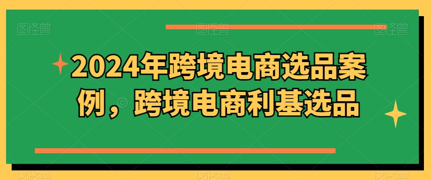 2024年跨境电商选品案例，跨境电商利基选品-沐风资源库