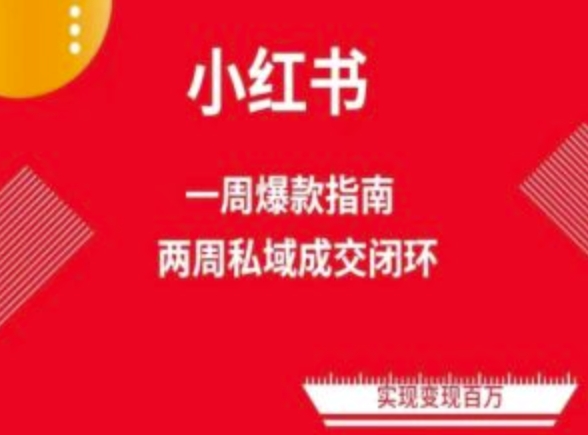 爆款小红书免费流量体系课程(两周变现)，小红书电商教程-沐风资源库