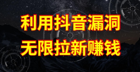 利用抖音链接漏洞，无限拉新赚钱【漏洞原理+操作流程】【揭秘】-沐风资源库