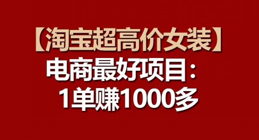 【淘宝超高价女装】电商最好项目：每一单都是高利润-沐风资源库