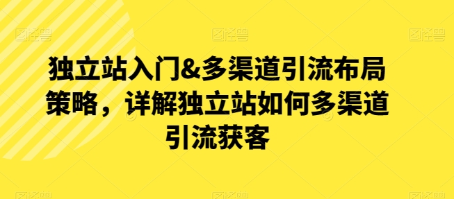 独立站入门&多渠道引流布局策略，详解独立站如何多渠道引流获客-沐风资源库