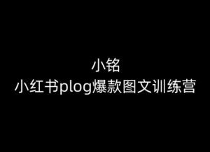 小铭-小红书plog爆款图文训练营，教你从0-1做小红书-沐风资源库