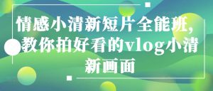 情感小清新短片全能班，教你拍好看的vlog小清新画面-沐风资源库