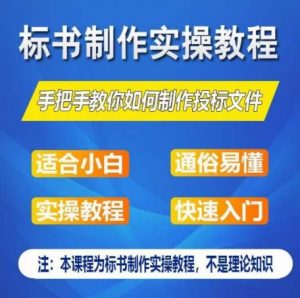 标书制作实操教程，手把手教你如何制作授标文件，零基础一周学会制作标书-沐风资源库
