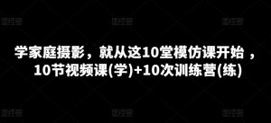 学家庭摄影，就从这10堂模仿课开始 ，10节视频课(学)+10次训练营(练)-沐风资源库