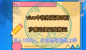 vivo中视频蓝海项目，沙雕动漫无脑搬运，小白也可轻松上手【揭秘】-沐风资源库