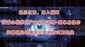 抖音小程序点广告项目，起号容易，简单易操作，开播就见有收益【揭秘】-沐风资源库