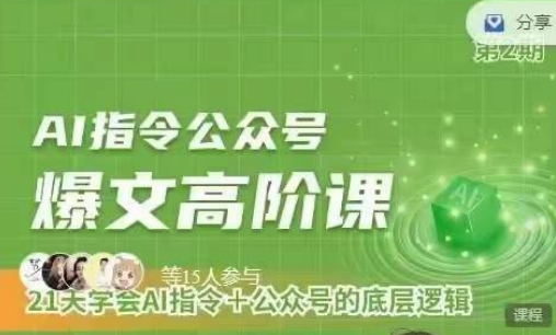 Ai指令公众号高阶课，学会ai指令+公众号的底层逻辑-沐风资源库