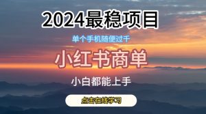 2024最稳蓝海项目，小红书商单项目，没有之一【揭秘】-沐风资源库