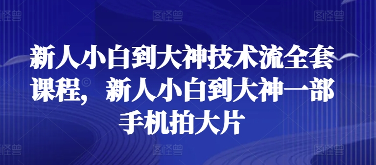 新人小白到大神技术流全套课程,新人小白到大神一部手机拍大片-沐风资源库