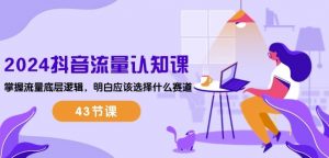 2024抖音流量认知课：掌握流量底层逻辑，明白应该选择什么赛道 (43节课)-沐风资源库