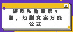 短剧私教课第4期,短剧文案万能公式【揭秘】-沐风资源库
