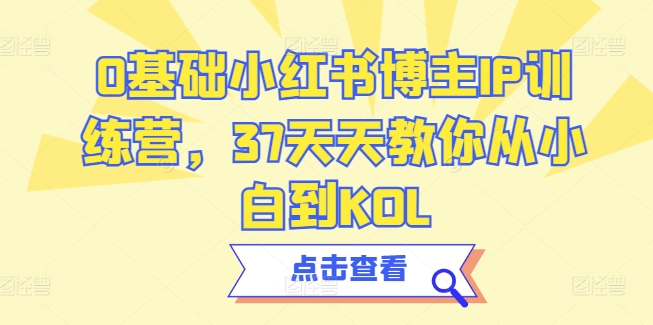 0基础小红书博主IP训练营，37天天教你从小白到KOL-沐风资源库