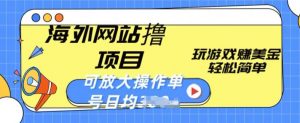 海外网站撸金项目，玩游戏赚美金，轻松简单可放大操作，单号每天均一两张【揭秘】-沐风资源库