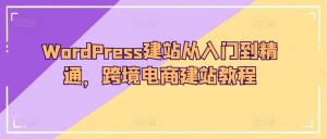 WordPress建站从入门到精通，跨境电商建站教程-沐风资源库