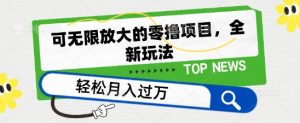 可无限放大的零撸项目，全新玩法，一天单机撸个50+没问题【揭秘】-沐风资源库
