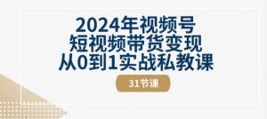 2024年视频号短视频带货变现从0到1实战私教课(31节视频课)-沐风资源库