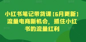 小红书笔记带货课【6月更新】流量电商新机会，抓住小红书的流量红利-沐风资源库