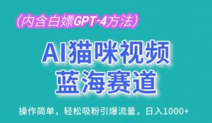 AI猫咪视频蓝海赛道，操作简单，轻松吸粉引爆流量，日入1K【揭秘】-沐风资源库