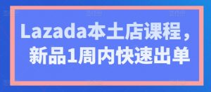 Lazada本土店课程，新品1周内快速出单-沐风资源库