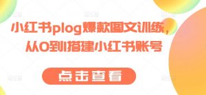 小红书plog爆款图文训练，从0到1搭建小红书账号-沐风资源库