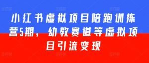 小红书虚拟项目陪跑训练营5期，幼教赛道等虚拟项目引流变现-沐风资源库