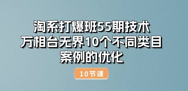 淘系打爆班55期技术：万相台无界10个不同类目案例的优化(10节)-沐风资源库