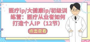 医疗ip/大健康ip/初级训练营：医疗从业者如何打造个人IP(12节)-沐风资源库