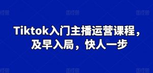 Tiktok入门主播运营课程，及早入局，快人一步-沐风资源库
