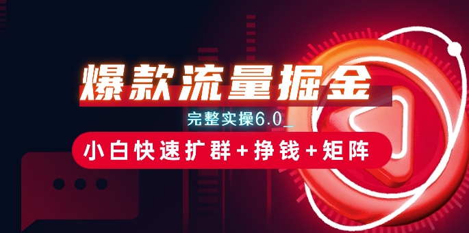 爆款流量掘金_完整实操6.0_小白快速扩群+挣钱+矩阵思路【揭秘】-沐风资源库