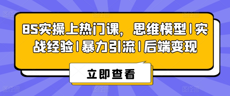 8S实操上热门课，思维模型|实战经验|暴力引流|后端变现-沐风资源库