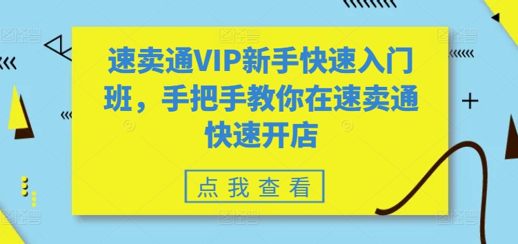 速卖通VIP新手快速入门班，手把手教你在速卖通快速开店-沐风资源库
