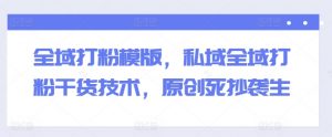 全域打粉模版，私域全域打粉干货技术，原创死抄袭生-沐风资源库