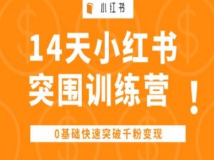 14天小红书突围训练营 ，0基础快速突破千粉变现-沐风资源库
