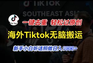 海外Tiktok短视频无脑搬运，一键去重轻松过原创，新手小白听话照做日入几张【揭秘】-沐风资源库