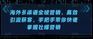 海外多渠道全域营销，高效引流获客，手把手带你快速掌握社媒营销-沐风资源库