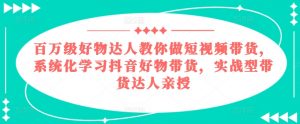 百万级好物达人教你做短视频带货，系统化学习抖音好物带货，实战型带货达人亲授-沐风资源库