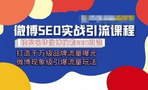 微博引流培训课程「打造千万级流量曝光 现象级引爆流量玩法」全方位带你玩转微博营销-沐风资源库