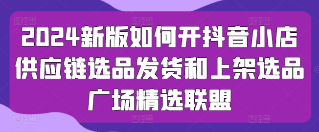 2024新版如何开抖音小店供应链选品发货和上架选品广场精选联盟-沐风资源库