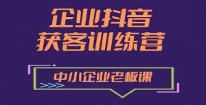 企业抖音营销获客增长训练营，中小企业老板必修课-沐风资源库