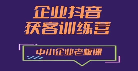 企业抖音营销获客增长训练营，中小企业老板必修课-沐风资源库