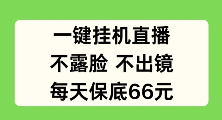 一键挂JI直播，不露脸不出境，每天保底66元【揭秘】-沐风资源库