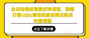 全店动销经营模式特训营，指哪打哪100%精准拉新保姆式起店实操课程-沐风资源库