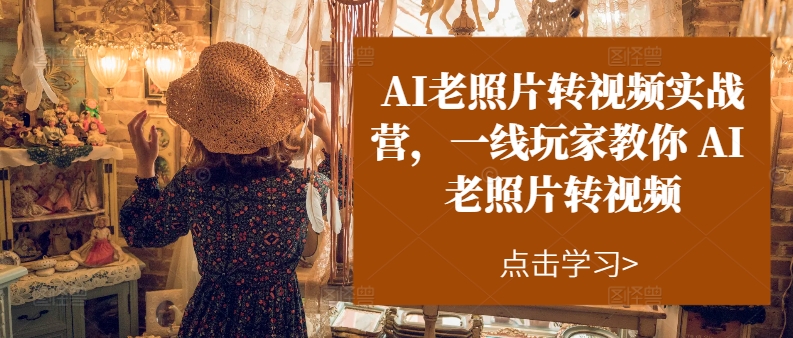 AI老照片转视频实战营，一线玩家教你AI老照片转视频-沐风资源库