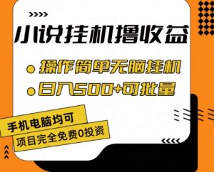 小说全自动挂机撸收益，操作简单，日入500+可批量放大 【揭秘】-沐风资源库