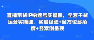 直播带货IP快速号实操课，全套干货运营实操课，实操经验+全方位多角度+多案例呈现-沐风资源库